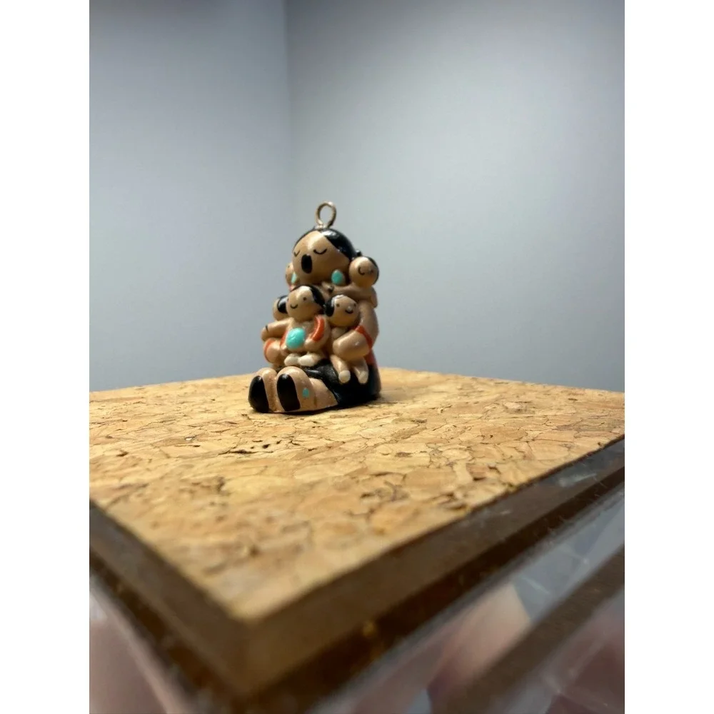 VTG Cleo Teissedre Native Navajo Storyteller Pendant‎ Rare Mini Signed Numbered